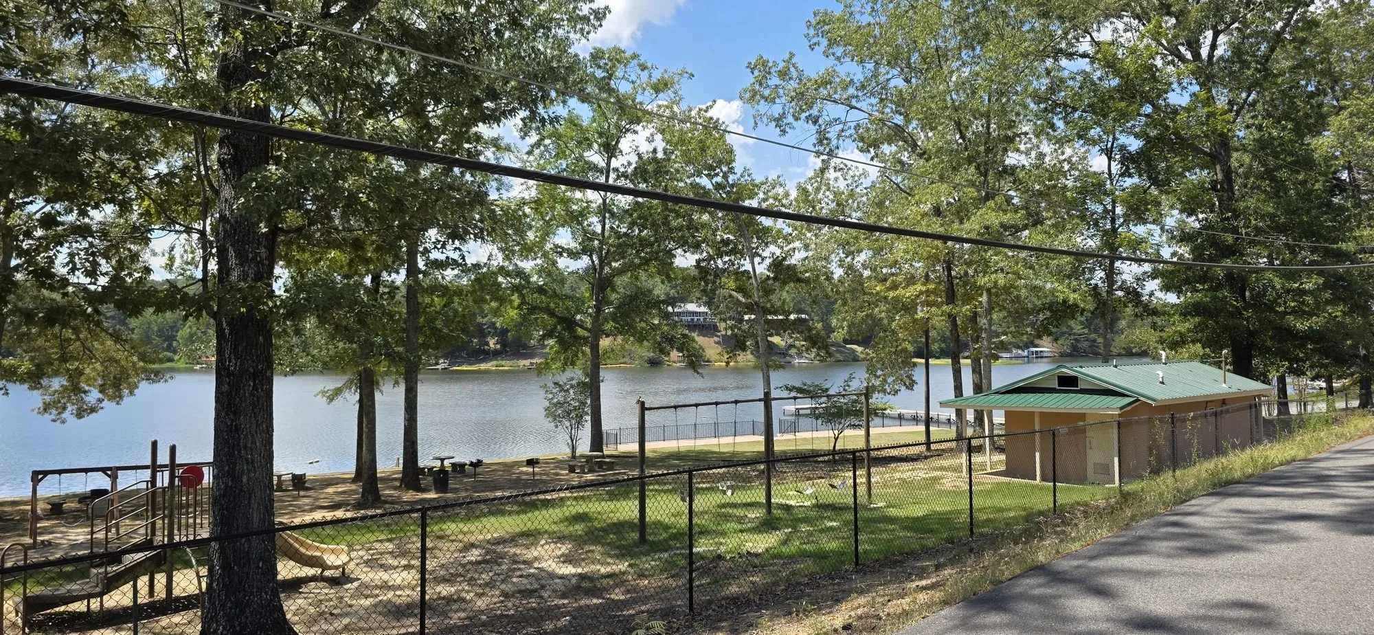 Playground and picnic ground beside the lake in Lake View